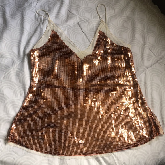 Free People Tops - Rose gold sequin tank